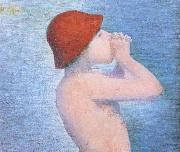 Georges Seurat Detail of Bather painting